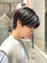 メンズヘア ガーデン 銀座(Men's hair GARDEN)&nbsp;センターパートスパイキーショートフェザーパーマダークアッシュ