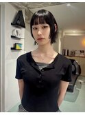 黒髪でもお洒落に決まるbob