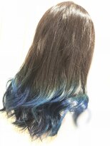 ヘアンドメイク アース ユーカリが丘店(HAIR&MAKE EARTH) 鮮やかな青さのグラデーション