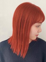 【Zina】切りっぱなしボブ、ガッパーオレンジ
