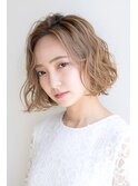 外国人風ウェーブボブ