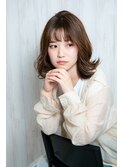 大人可愛い外はねフレンチボブ☆シナモングレージュ