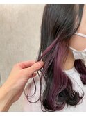 ピンクパープル/インナーカラー/イヤリングカラー