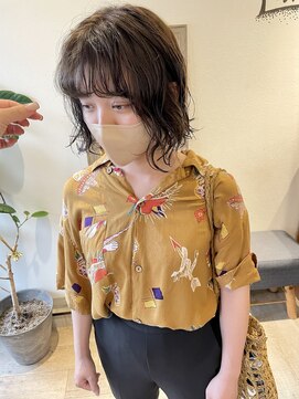 メルト 吉祥寺(melt) 大人ミニボブパーマ切りっぱなしくせ毛風パーマコテ巻き風パーマ