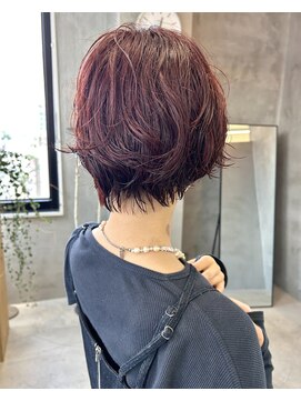 テトヘアー(teto hair) レッドカラー　暖色ブリーチなし　ピンクパープル