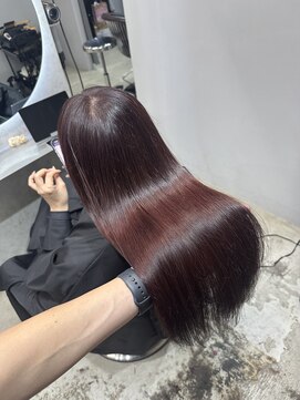 エトラ 渋谷店(etora) うるツヤ ワインレッド チェリーピンク