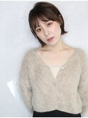 天神【BIRTH】シースルーバング×外ハネ切りっぱなしボブ