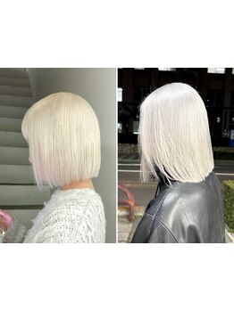 難易度のハイトーンカラーを丁寧なカウンセリングで実現。ムラ直しまで丁寧にお受けします◇