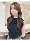 韓国風レイヤーカット/オリーブベージュ/顔まわり小顔カット