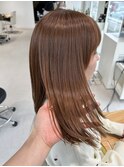 福井大和田オレンジベージュカラー髪質改善トリートメント