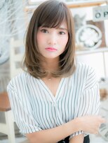 モッズヘア 越谷(mod's hair) 斜めバングオリーブアッシュレイヤーカットc7越谷20代30代40代