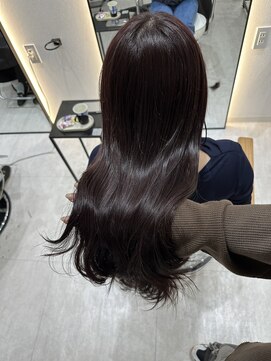 ジーナ 博多筑紫口(Zina) ラベンダーワインレッド×艶髪 ゆる巻き！【福田れん】