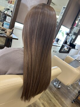 ジッピー ヘアーコレクション メテオ髪質改善カラー　ハイトーンベージュ　ツヤロング