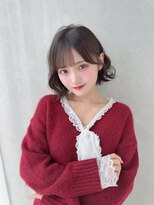 カシュカシュ 表参道(cache cache)&nbsp;ボブのわたあめ巻き/アイドル前髪/黒髪/わたボブ/似合わせカット