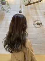 リリーフ(hair&beauty Relief) 【Relief】暗めハイライトマットアッシュ