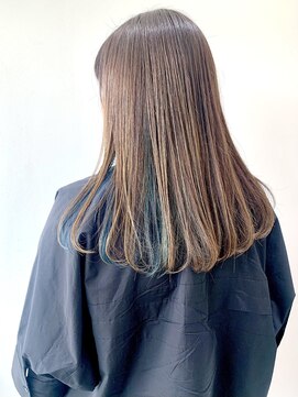 フォーク FOLK 【FOLK】小顔 厚めバング イメチェン インナーカラー ブルー♪