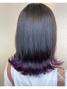 ヘアーアンドメイク ドレス(DRESS) 裾カラー　パープル