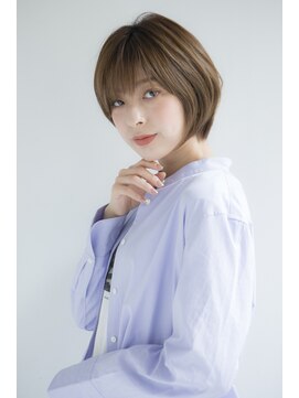 ミエル ヘア 新宿(miel hair) 〈mielhair新宿〉艶カラー　丸みショートボブ