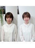 小顔似合わせカットで大人可愛いショートヘア