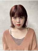しっかり前髪が可愛い小顔ヘア#ココアベージュ#伸ばしかけヘア