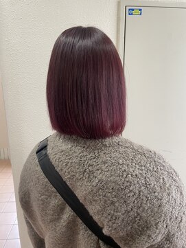 アジールヘア 所沢プロペ通り店(agir hair) ワンカールボブ姫カットシアーカラーボルドーカラー所沢練馬韓国