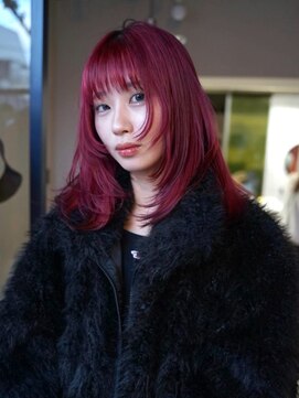 原宿/ウルフカット レイヤー デザインカラー ルーツカラー 