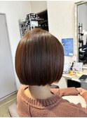 大人の暖色艶ボブ