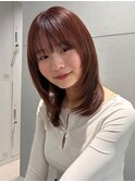 レイヤースタイル/ボブ/ミディアム/前髪/顔周り/暖色/ニュアンス