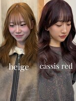 アメリ(AMELIE)&nbsp;ブリーチなしダブルカラー　ベージュ、カシス