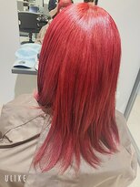 ブロック 日吉店(BLOC)&nbsp;ミディアムレイヤー＋ワイドバング×チェリーレッド