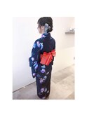 浴衣ゆるふわアップスタイル
