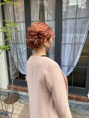 【eme髪質改善】カジュアルヘアセット×ダブルカラーピンク