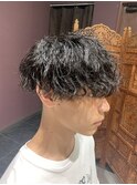 平行マッシュ縦落ちパーマ