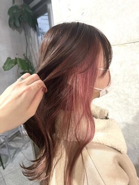 ヘアーデザイン アルエ(HAIR×design ARUE) 【ARUE】イヤリングカラー×ピンク