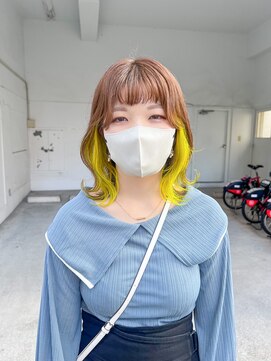 ミニム ヘアー(minim hair) 【minim×hama】lemon yellow inner color