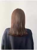 美髪肩下ボブ×オレンジブラウンケアカラー