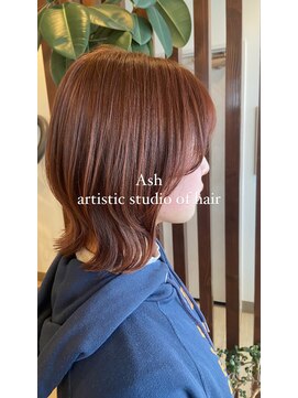 アッシュ アーティスティック スタジオ オブ ヘア(Ash artistic studio of hair) オレンジ×ボブ
