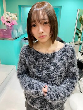 ユー イケブクロ(u Ikebukuro) ブリーチなし/ダブルカラー/モカベージュ/ボブ/10代/20代