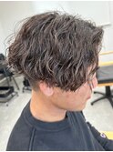 栃木波巻きスパイラルパーマシャドウパーマメンズセンターパート