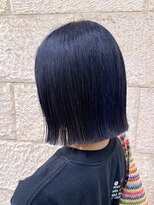 ハピネス 河原町店(Happiness)&nbsp;ブリーチダブルカラー　ネイビー　京都美容室　進詩織