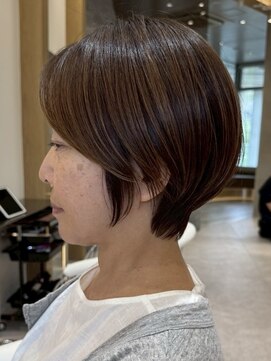 ソワネ 表参道(soigne) 表参道髪質改善カラーミディアムボブアッシュグレージュ50代60代