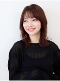 ミディアムレイヤー 美髪 透明感 イメチェン くびれ 髪質改善