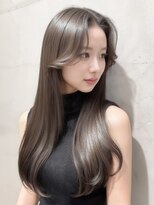 ジーナ 福岡千早(Zina) 髪質改善*顔まわりストレートミルクブラウン*韓国【Zina千早】