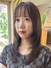 トップヘアー スパアンドリラクゼーション 安城(spa&relaxation) 安城顔まわりレイヤーミルクティーベージュ艶髪質改善20代30代