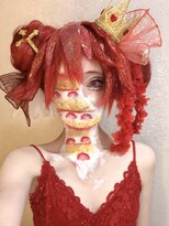 ヘアセットアップス(UP's) ハロウィンメイク♪『ショートケーキ半顔メイク(顔のみ)』