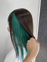 アジールヘア 所沢プロペ通り店(agir hair)&nbsp;エメラルドグリーンカラー10代20代30代レイヤー