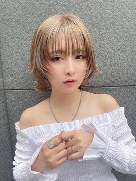 リアイス(Re:ICE) ミニウルフ/くすみブルー/流れるレイヤー/インナーハイライト