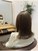 外はねボブ×ベージュカラー