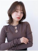 大人かわいい前髪セシルカットココアブラウンフリンジウェーブ