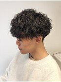 刈り上げマッシュ波巻きツイストスパイラルパーマ